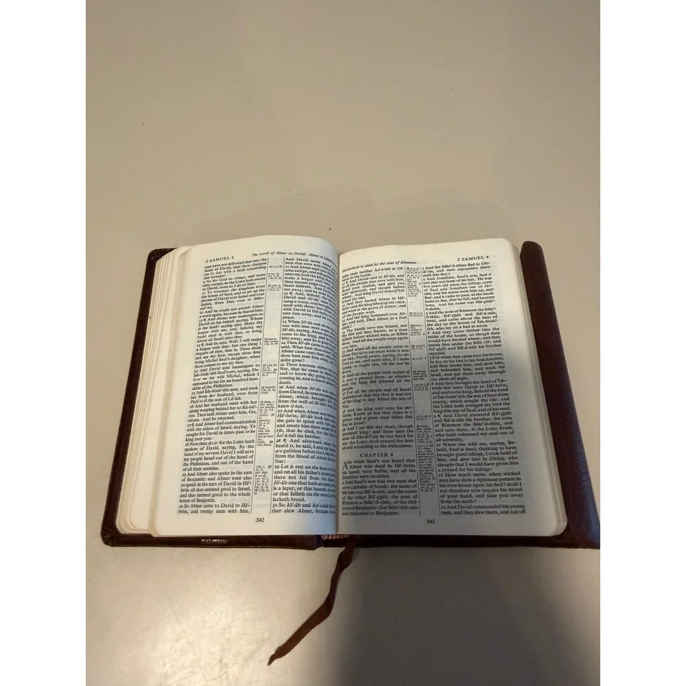 Vintage Cambridge Holy Bible Concordance Brown Leather Snap Cover Gilt Edges